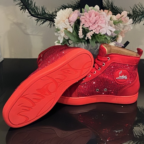 Christian Louboutin high top red bottom sneakers - Picture 2 of 9